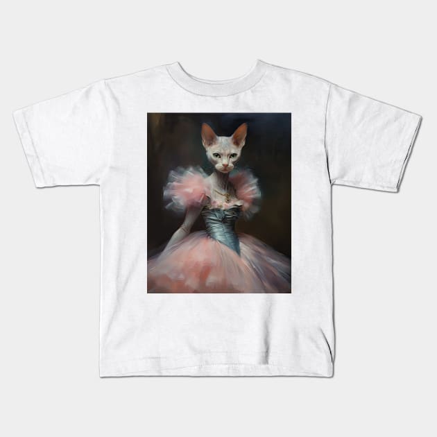 Feline Enchante The Graceful Sphinx Kids T-Shirt by zinchik